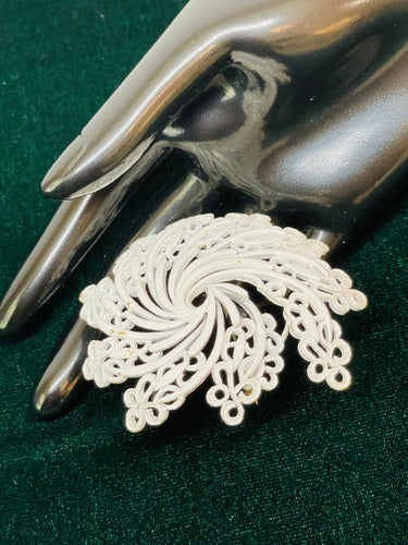 1960’s Monet White Enamel Brooch